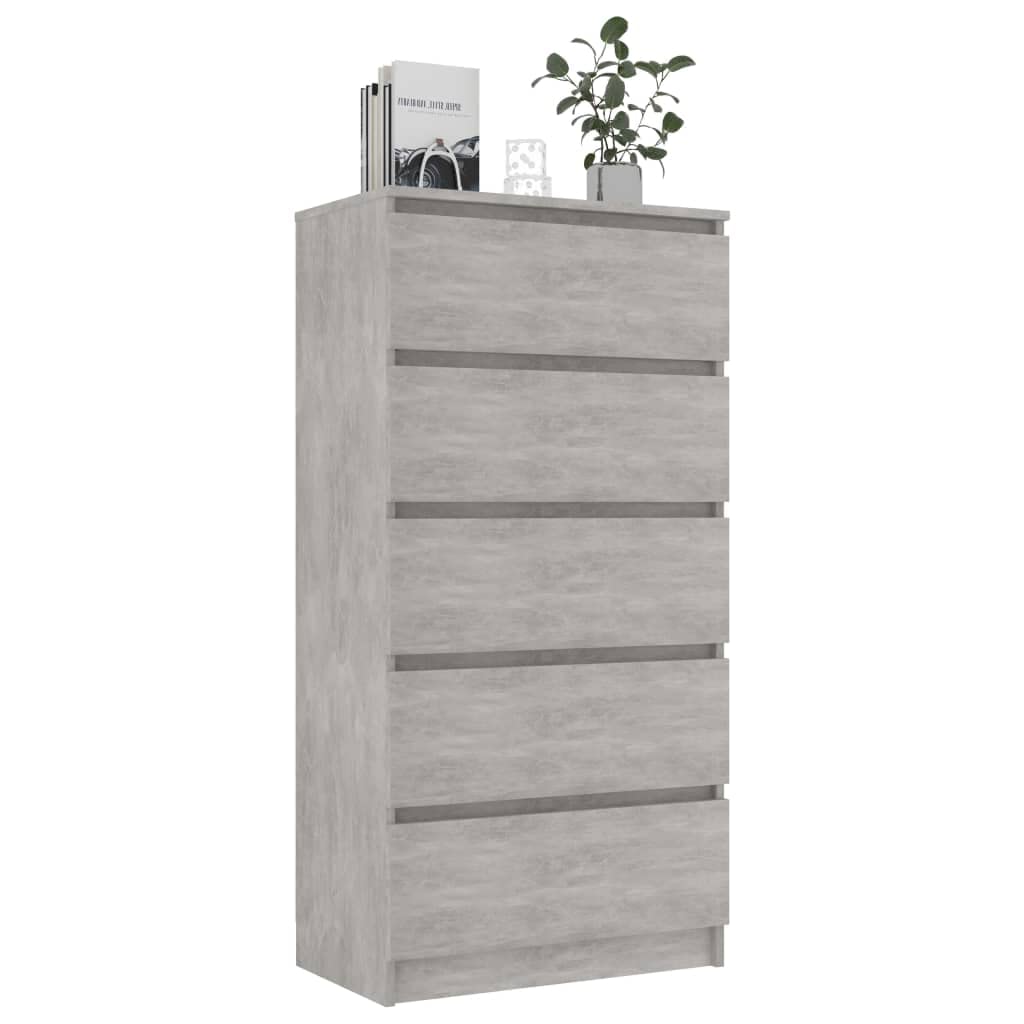 vidaXL Sideboard Drawer Coffee Bar Buffet Cabinet with Storage Console Table for Kitchen Dining Room Living Room Concrete Gray Engineered Wood