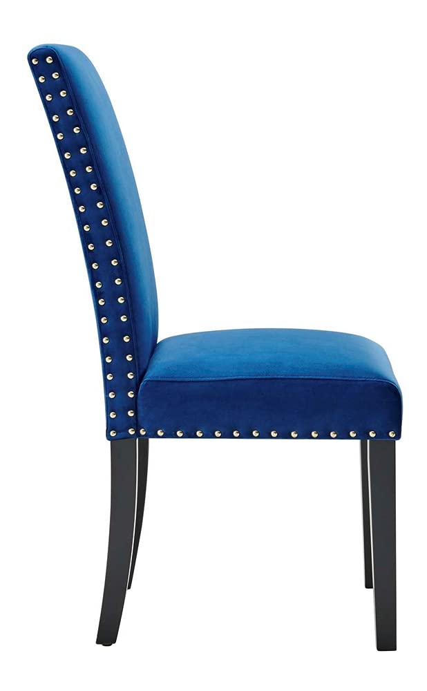 Modway Parcel Performance Velvet Dining Side Chairs - Set Of 2, Navy