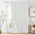 Jinchan Linen Blend White Curtains 100Wx84L Inches For Living Room Extra Wide Farmhouse Rod Pocket Back Tab Light Filtering Window Drapes With Lined For Bedroom White 1 Panel