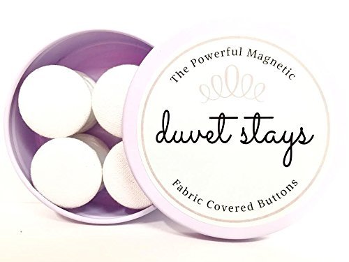 Duvet Stays (Ivory) - Magnetic Comforter Clips, Set Of 4, One Size Fits All, 400 Thread Count, Italian Egyptian Cotton, Key For