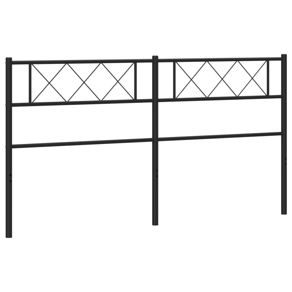 vidaXL Classic Black Steel Headboard for 76&quot; Bed Frame - Robust and Stylish Backrest, Ideal for Reading or Watching TV in Bed – Assembly Required