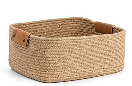 Juteify Natural Jute Storage Gift Basket, Rectangle, Wedding Packaging Organizer Box Jute Basket Handwoven EcoFriendly Storage 
