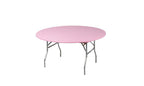 Kwik-Covers 60' Round Fitted Plastic Table Covers, Bundle Of 5 (Pink)
