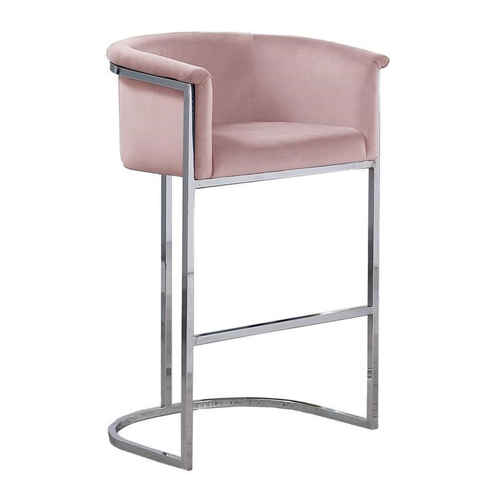 Best Quality Furniture CH210-220 Counter Height Chairs, Single, Pink/Silver