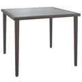 vidaXL Steel Patio Table - Durable Outdoor Coffee Table with Stable Top - Gray Lounge Table with Maximum Load Capacity of 242.5 lbs - 18.9"x18.9"x14.6" Dimensions – Assembly Required