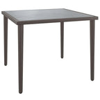 vidaXL Steel Patio Table - Durable Outdoor Coffee Table with Stable Top - Gray Lounge Table with Maximum Load Capacity of 242.5 lbs - 18.9"x18.9"x14.6" Dimensions – Assembly Required
