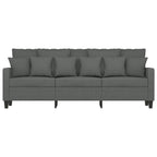 vidaXL 3-Seater Sofa with Durable Fabric Upholstery and Sturdy Metal Frame - Comfortable Contemporary Indoor Seating Experience - Dark Grey