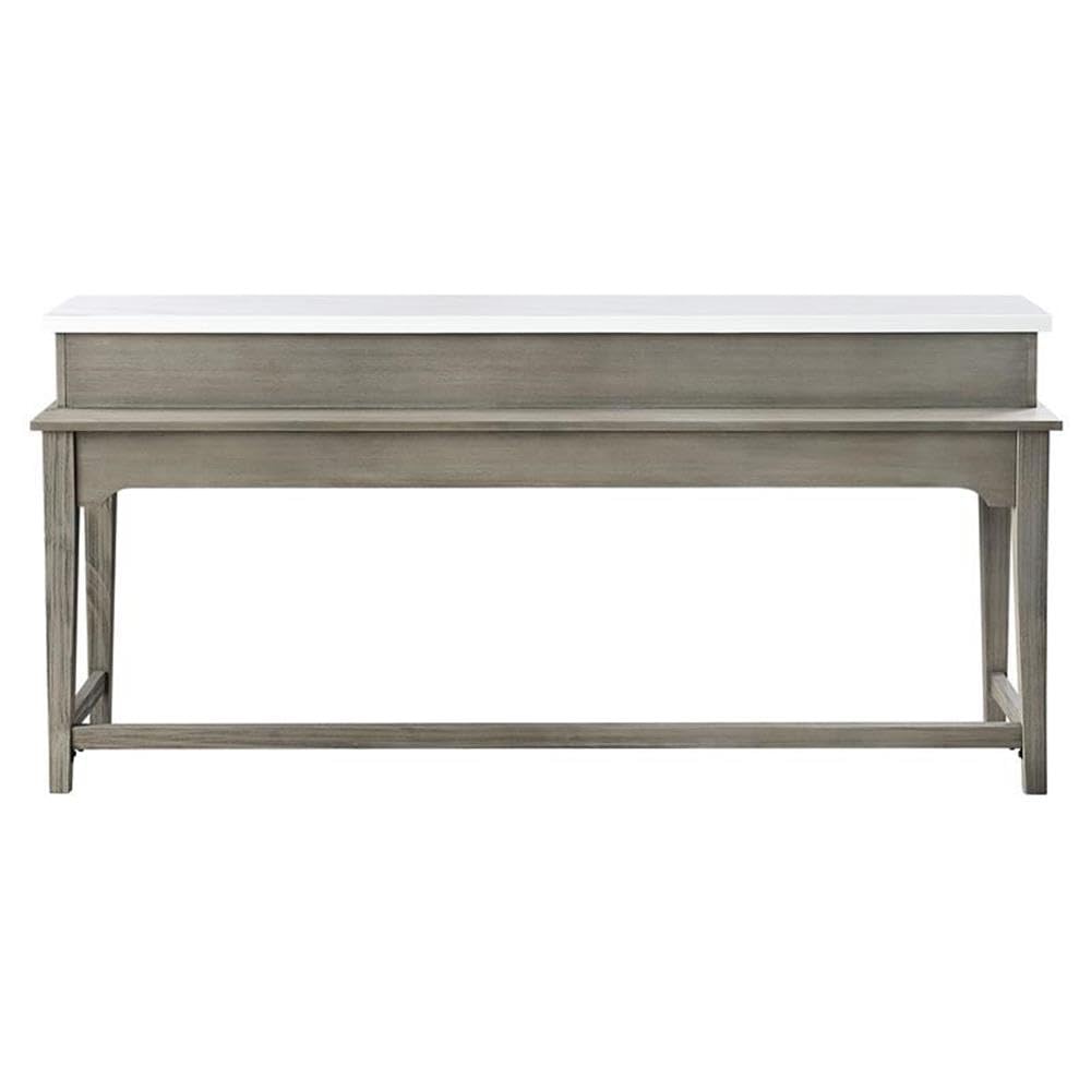 Acme Wandella 4-Piece Wooden Counter Dining Set in White and Rustic Oak