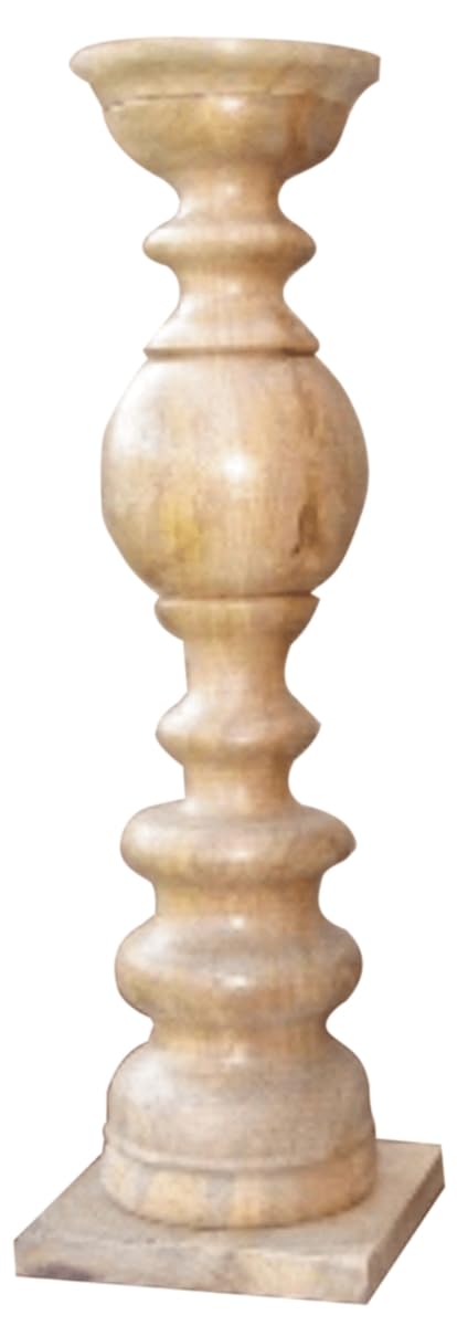 HomeRoots 482662 29 in. Floor Solid Wood Candle Holder Natural