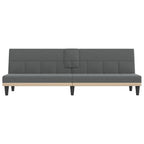 vidaXL Convertible Sofa Bed with Cup Holders, Dark Gray Fabric, Comfortable Seating and Sleeping Solution, Modern Design, Easy Transformation, Space Saving Furniture, California Prop 65 Warning