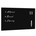 vidaXL Magnetic Glass Dry-Erase Blackboard in Black - Wall Mounted, Easy to Install with Included Mounting Materials, Perfect fo