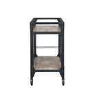 Acme Jorgensen Rectangular Wooden Serving Cart with 2 Shelves in Black