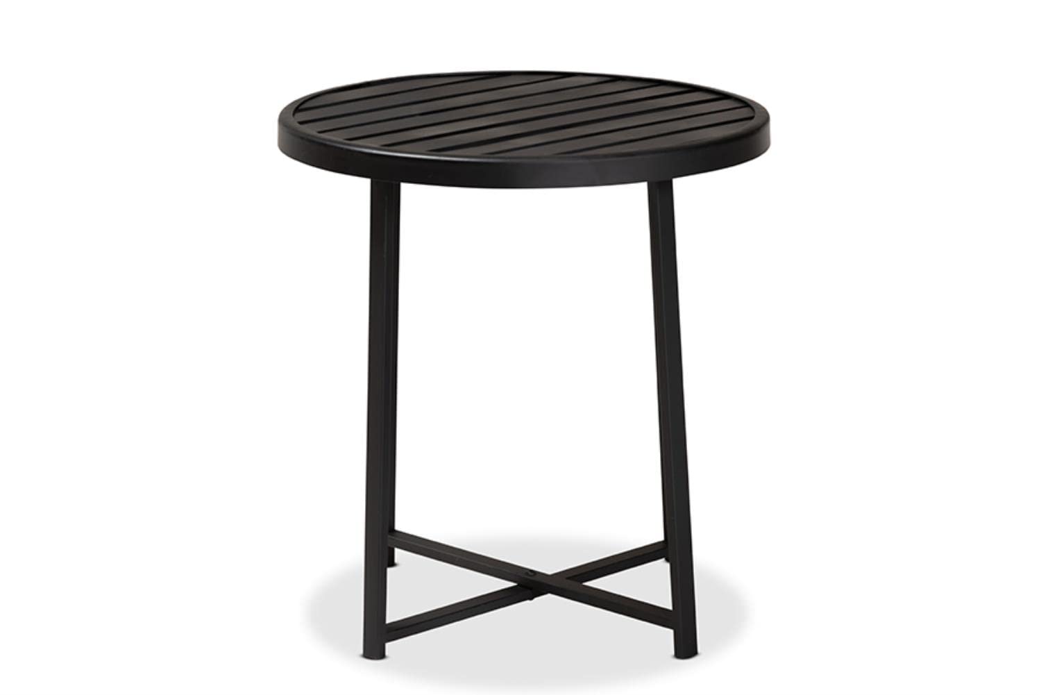 Baxton Studio Sadiya Modern Industrial Black Finished Metal Outdoor Side Table
