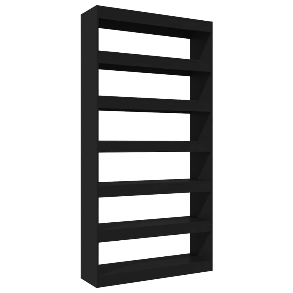 vidaXL Book Cabinet/Room Divider Black 39.4&quot;x11.8&quot;x78&quot; Engineered Wood