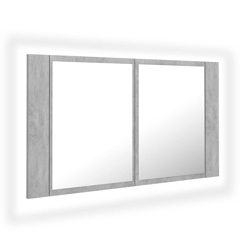 vidaXL LED Bathroom Mirror Cabinet Concrete Gray 31.5&quot;x4.7&quot;x17.7&quot;