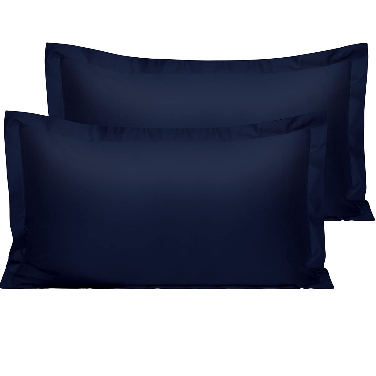 Ntbay 2 Pack 500 Thread Count 100% Egyptian Cotton King Pillow Shams, Super Soft And Breathable Oxford Pillowcases For Bed, 20X36 Inches, Navy Blue