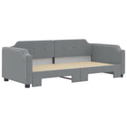 vidaXL Light Gray Daybed with Trundle, Versatile 2-in-1 Sofa and Bed, Modern Design, Comfortable Fabric Upholstery, Wood and Metal Frame