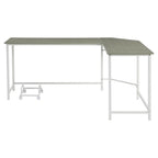Acme Bambina Wooden Top Computer Desk with Computer Holder in Gray and White