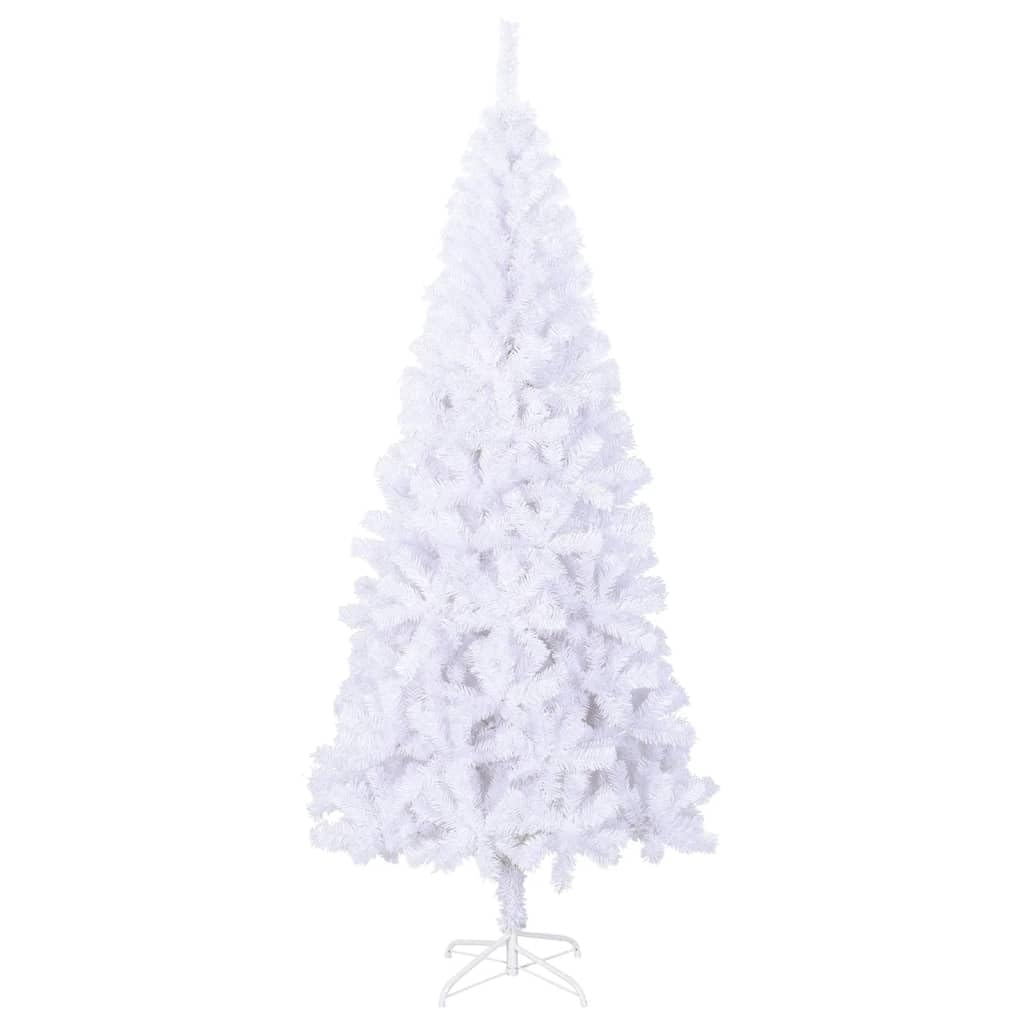 vidaXL Artificial Christmas Tree with Metal Stand, 6 ft Realistic White PVC, Durable & Economical Xmas Decor for Indoor/Outdoor, Easy-Assembly Holiday Decoration, Without Ornaments