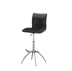 Neos Modern Furniture Set of 2 Height Adjustable Swivel Leatherette Bar Stool with Cushion and Gas Lift, Black