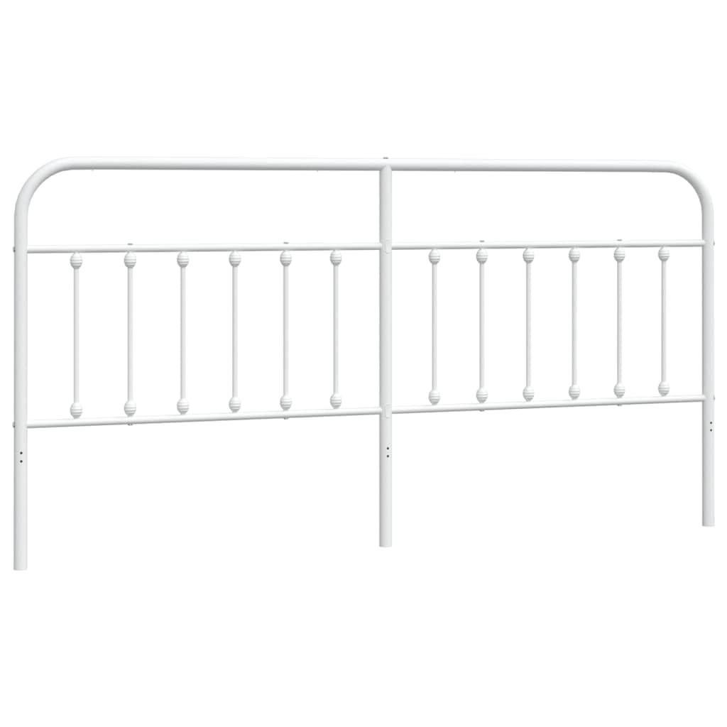 vidaXL Classic Metal Headboard White 76&quot;- Firm Steel Construction - Ideal Bedroom Addition - Back Support Feature