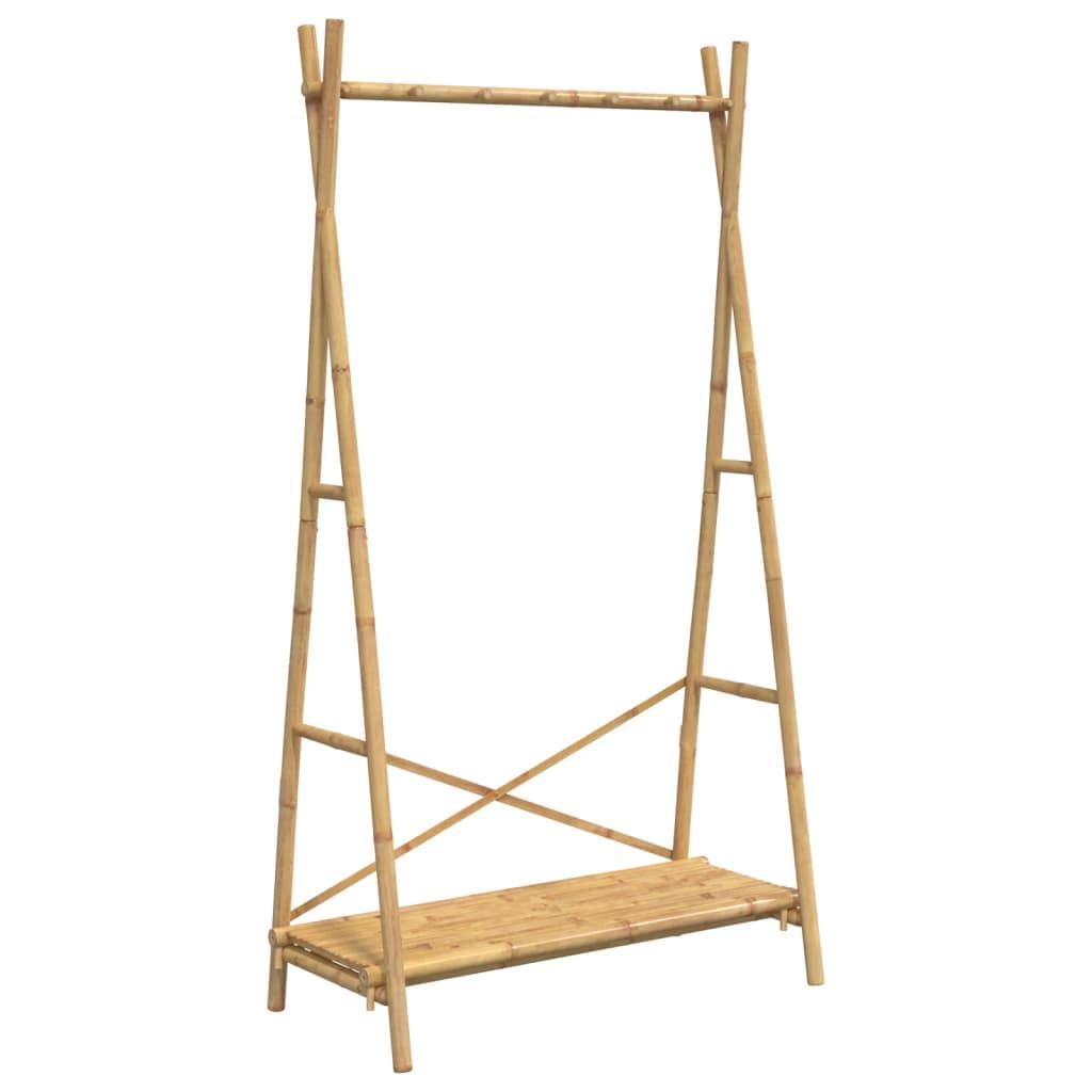 vidaXL Free Standing Bamboo Clothes Rack with Shelf – Brown, 40.2&quot; x 19.7&quot; x 74.8&quot; – Durable Water-Resistant Garment Stand for Closet Organization