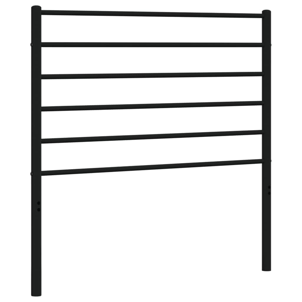 vidaXL Black Metal Headboard - Classic Design, Powder-Coated Steel Construction, Excellent Back Support, Suitable for 39.4&quot; Wide Mattress