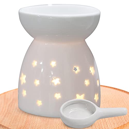 Hongjingda Oil Burner, Hollow Ceramic Burner for Essential Oils for Fragrance Oil, Oven Home Decoration Essential Oil Frankincense Aroma Diffuser Ceramic Oil Stove