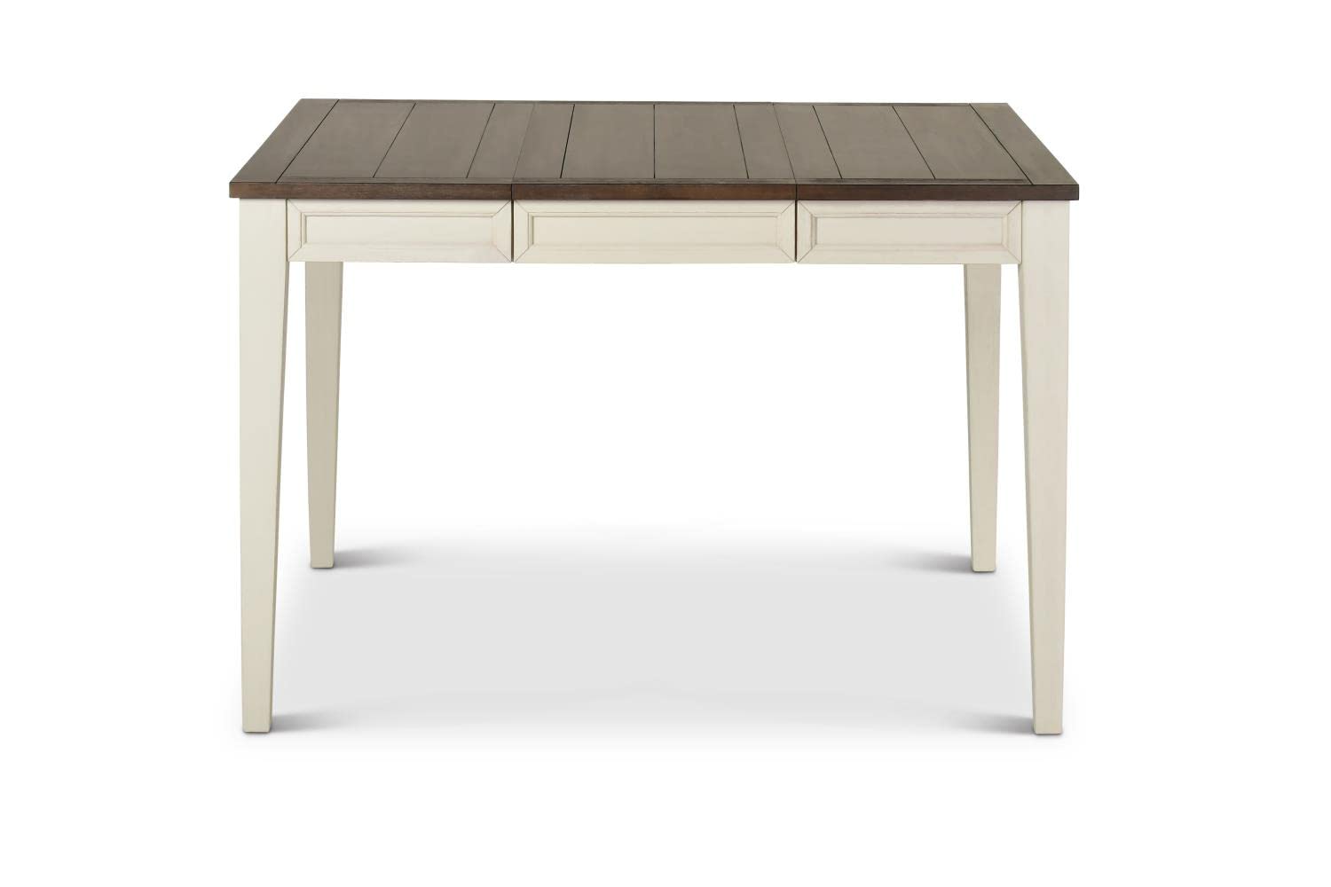 Steve Silver Furniture Cayla Counter 7pc Set, Farmhouse Styling, Includes One Counter Table and 6 Slat Back Chairs, Dining Room, 54" L x 54" W x 36" H, White