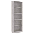 vidaXL 5-Tier Book Cabinet Concrete Gray 23.6"x9.4"x68.9" Chipboard