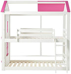 Donco Kids Sweet Heart Novelty Twin Over Twin Bunkbed In White & Pink Finish