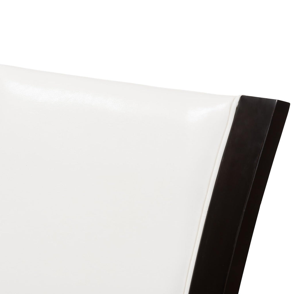 Baxton Studio Adley Contemporary Faux Leather Dining Chair, White and Dark Brown, 2/Pack (142-2P-8034-HiT)