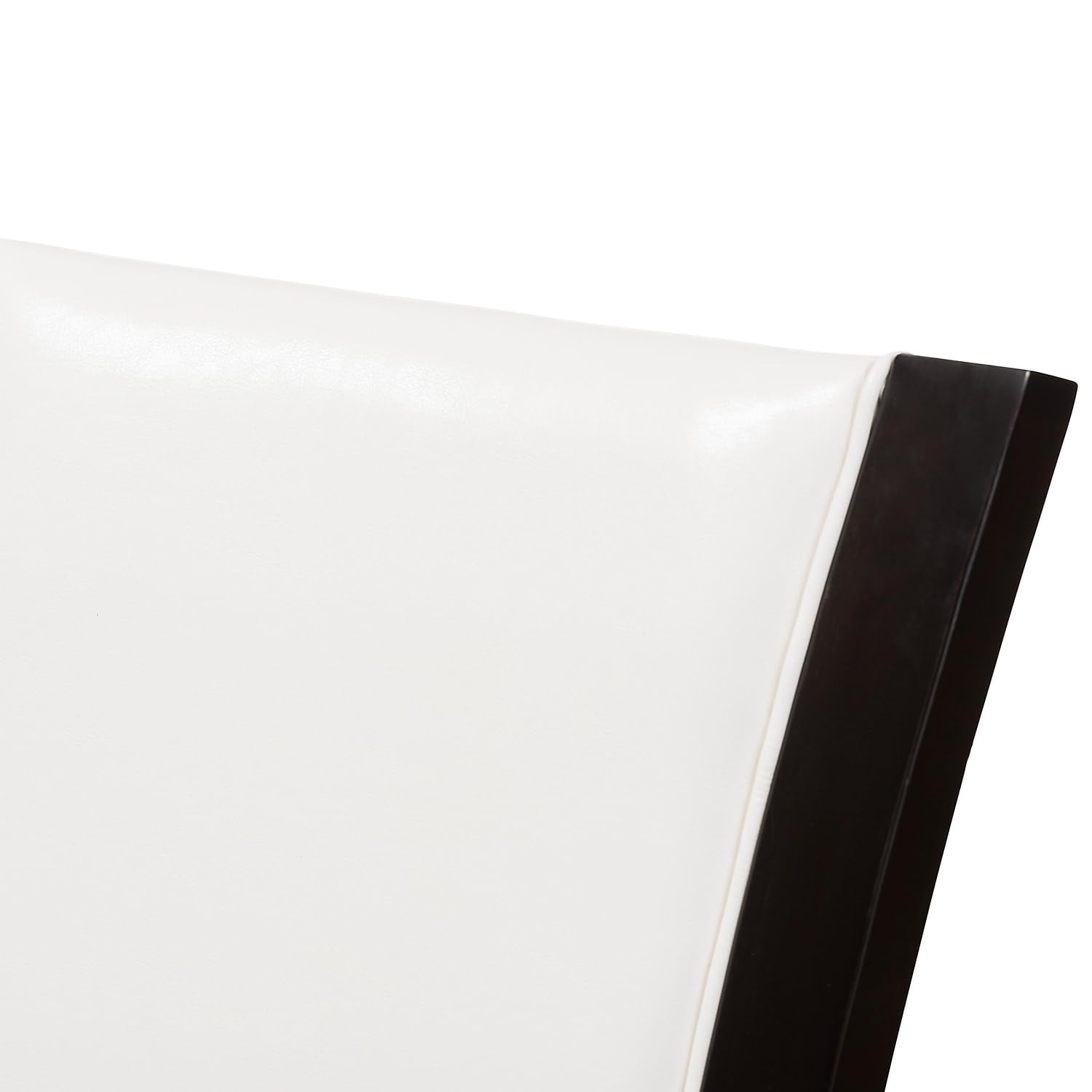 Baxton Studio Adley Contemporary Faux Leather Dining Chair, White and Dark Brown, 2/Pack (142-2P-8034-HiT)