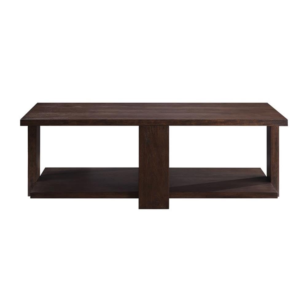 Acme Niamey Rectangular Wooden Coffee Table with Bottom Shelf in Cherry