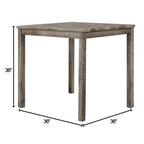 Best Master Furniture 5 Pieces Square 36 x 36 Counter Height Set Antique Oak