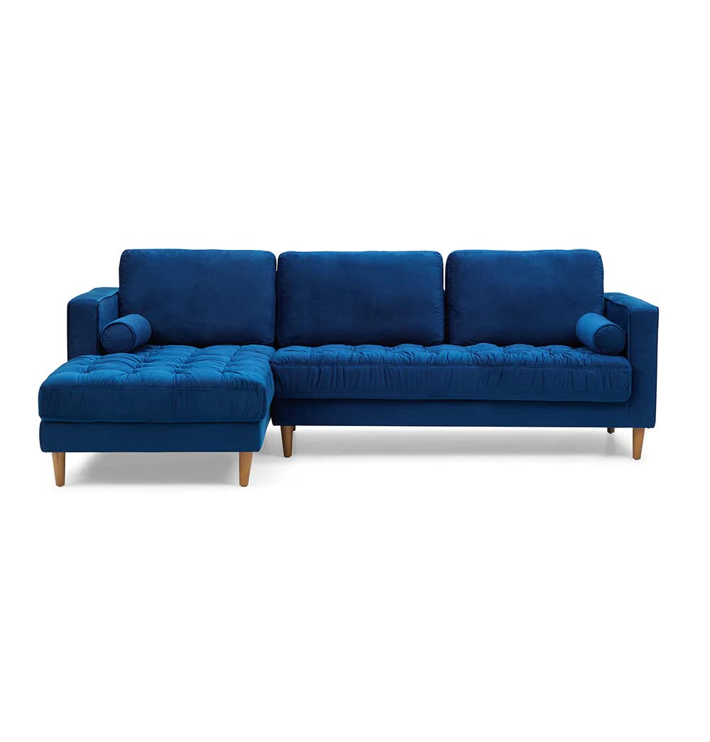 GFURN Bente Tufted Velvet Sectional Sofa - Blue