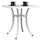 vidaXL Cast Aluminum Patio Table - White 20.9" Square Outdoor/Indoor Garden Table with Umbrella Hole