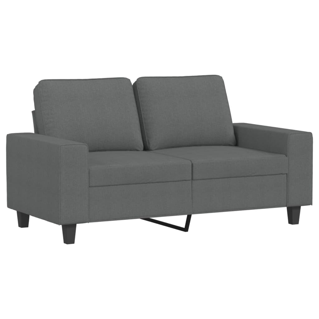 vidaXL 2-Piece Sofa Set with Cushions - Dark Gray Fabric Material - Sturdy Plywood/Metal Frame – Modern Living Room/Lounge Furniture