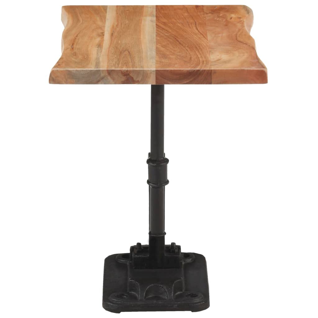 vidaXL Industrial Side Table - Light Wood, Rectangular, Solid Acacia & Cast Iron Frame, Handcrafted, Living Room Furniture