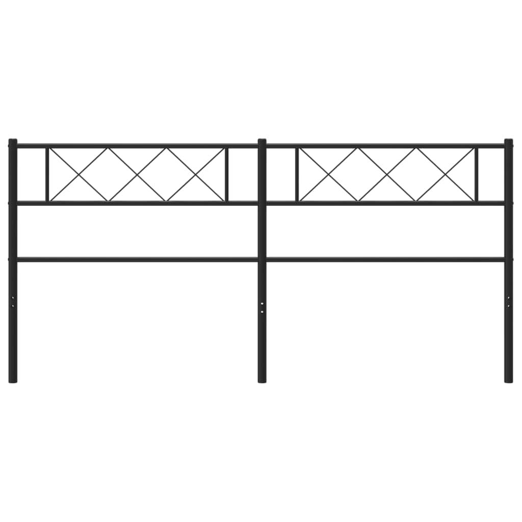 vidaXL Classic Black Steel Headboard
