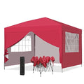 Gdy 10X10Ft Pop-Up Paint Tent, Canopy Tent, Instant Shelter Portable Outdoor Canopies With 4 Removable Side Walls, Red.