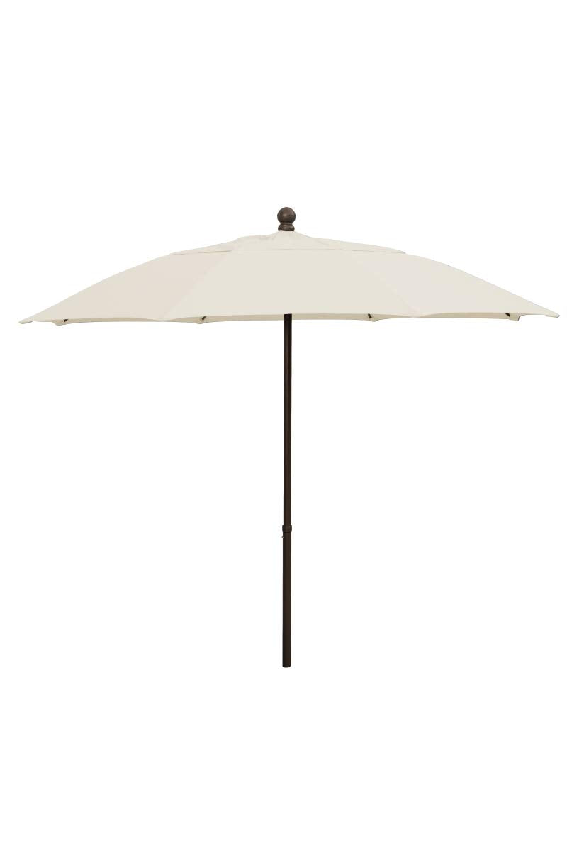 Fiberbuilt 9' Oct Patio Umbrella 6 Rib Push Up Champagne Bronze with Natural Spun Poly Canopy