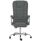 vidaXL Dark Gray Massage Reclining Office Chair - Adjustable Backrest and Height, Swivel Design with Rolling Castors, Metal and Plywood Frame