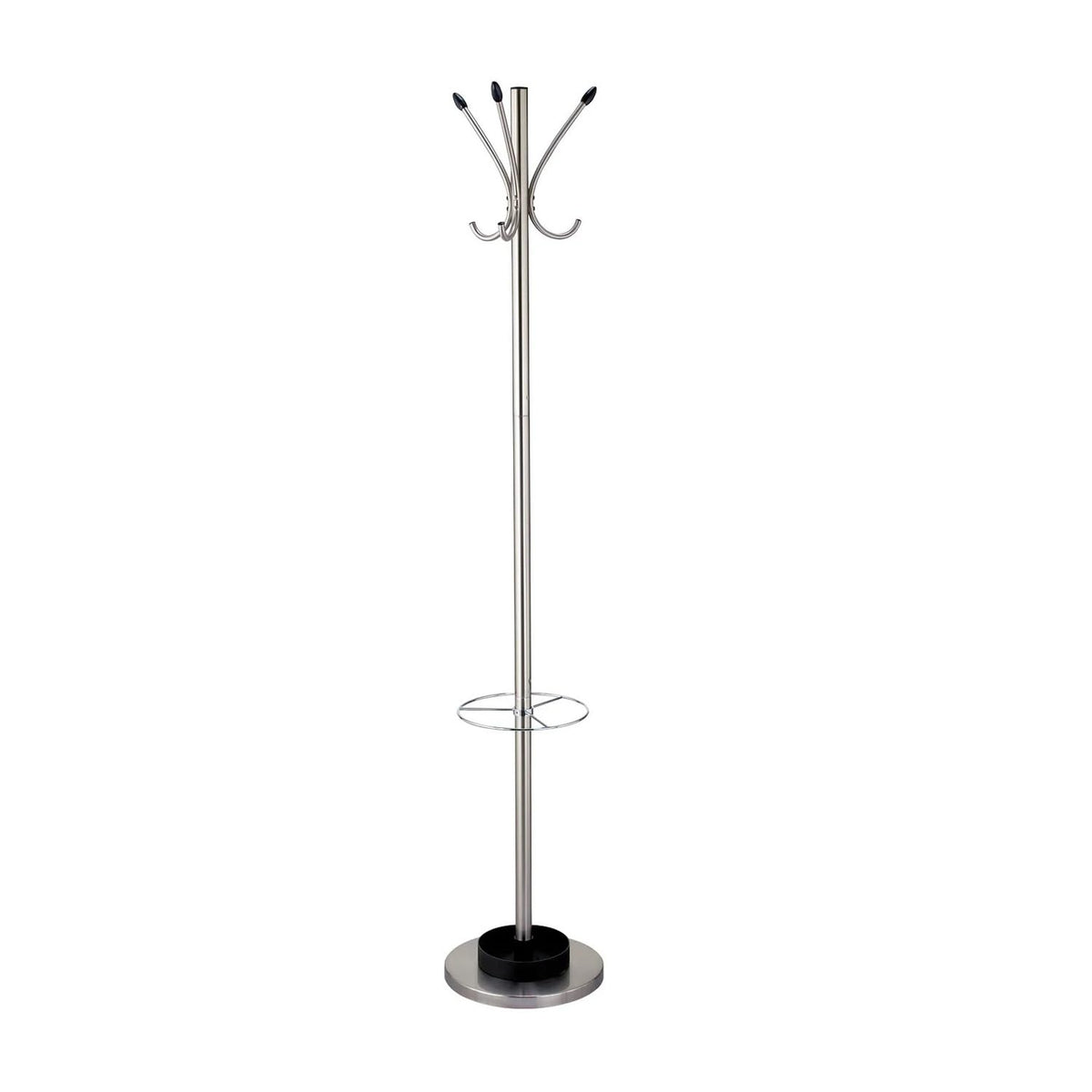 HomeRoots 13' X 68' Brushed Steel Brushed Steel Stand Coat Rack