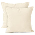 Cotton Canvas Throw Pillow Covers by Encasa Pack of 2 Natural 16'x16' No Insert with Hidden Zipper | Decorative Cushion Covers