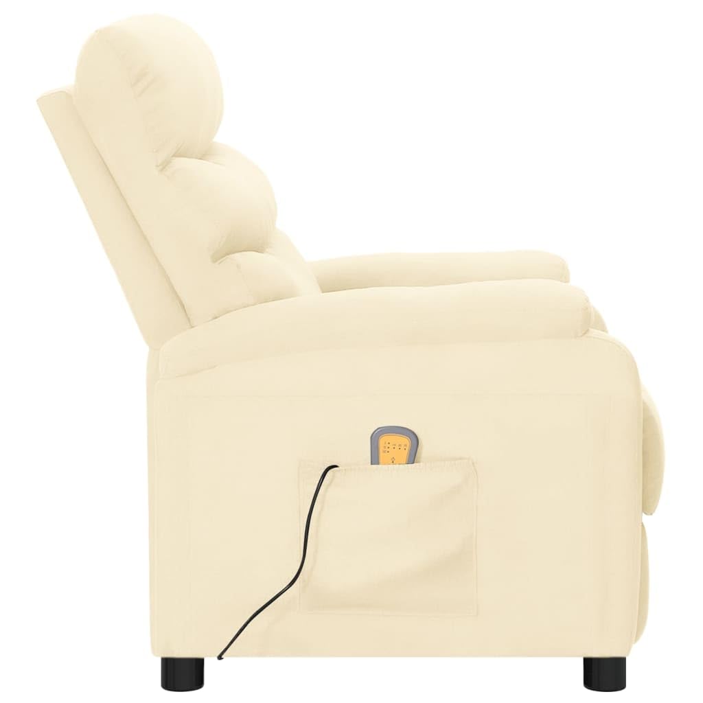 vidaXL Massage Recliner Cream Faux Leather