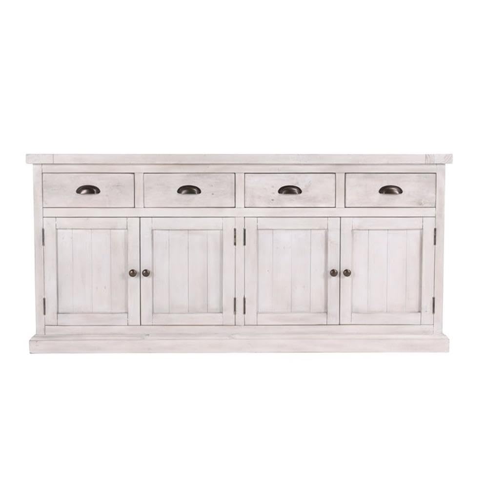 Kosas Home Quincy 4-Drawer 4-Door Solid Pine Wood Sideboard In Nordic Ivory