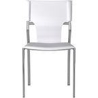 Creative Images Dining Leather with Protective Coating Chair, Chrome Legs, Set of 4 Solid Back Dining Chairs Brown N/A Leather