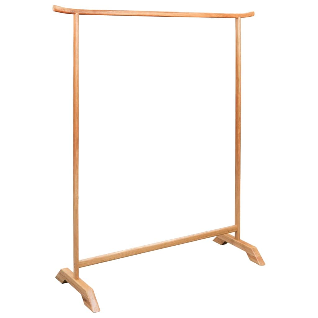 vidaXL Clothes Rack, 49.2"x59", Solid Oak Wood, Brown, Space-Saving, Easy-to-Assemble, Suitable for Bedroom or Cloakroom