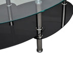 vidaXL Metal Frame Glass Tabletop Coffee Side Table Living Room Furniture Black